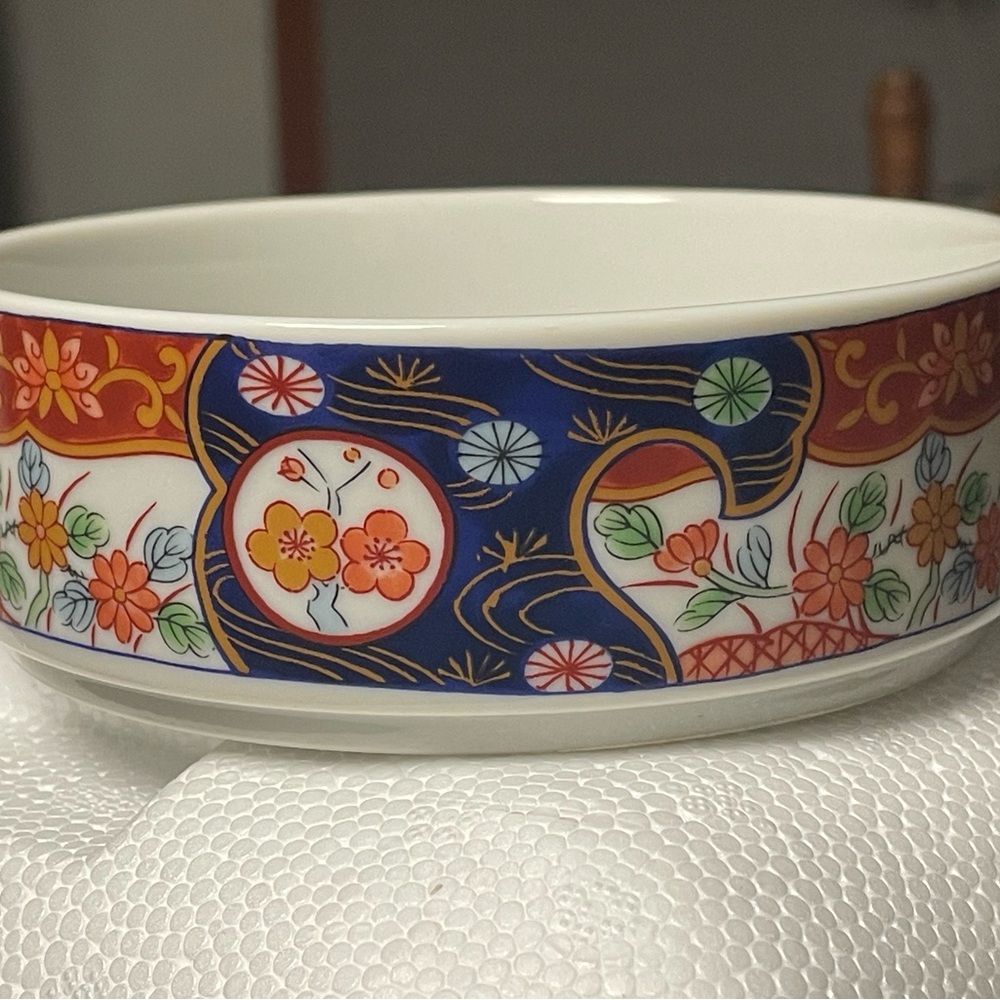 Colorful Japanese Design Floral Ceramic Trinket/Ringholder